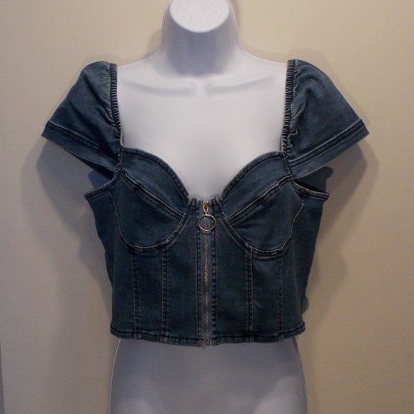 Guess USA Denim Jean Top SOLD - Picture 1 of 8